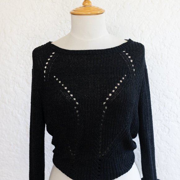 "Cream" Black/Grey" knit long sleeve - Picture 2 of 3